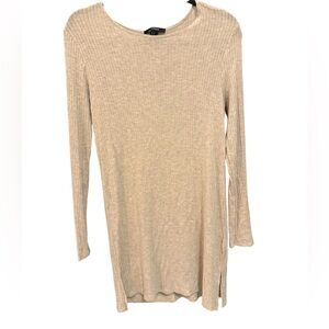 Forever 21 Cream Long Sleeve Dress